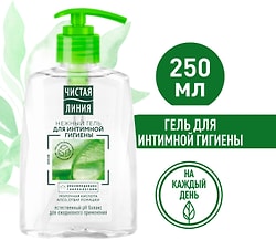 Гель для интимной гигиены Чистая Линия Нежный с молочной кислотой естественный pH баланс 250мл