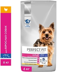Сухой корм для собак Perfect Fit полнорационный для мелких и миниатюрных пород старше одного года с курицей 6кг