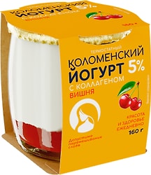 Йогурт Коломенский С коллагеном вишня 5% 160г