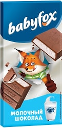 Шоколад молочный Babyfox с молочной начинкой 90г