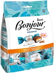 Конфеты Konti Bonjour Coconut Карамель-Кокос-Миндаль 200г