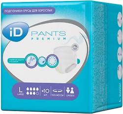 Подгузники-трусы для взрослых iD Pants Premium L 10шт