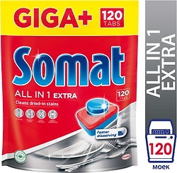Таблетки для посудомоечных машин Somat All-in-1 120шт