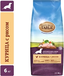 Сухой корм для собак Natures Table Курица с рисом 6кг