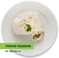 Сэндвич-ролл с курицей и соусом Дзадзики Умное решение от Vprok.ru 160г