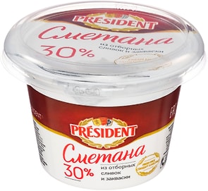 Изображение товара Сметана President 30% 180г