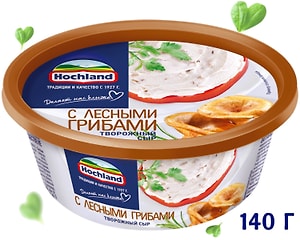Изображение товара Сыр творожный Hochland с лесными грибами 60% 140г