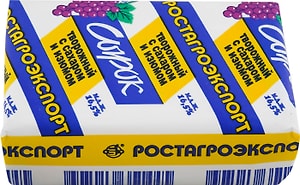Изображение товара Сырок творожный Ростагроэкспорт с изюмом 16.5% 90г