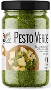 Изображение товара Соус Pomato зеленый песто с базиликом и оливковым маслом 190г