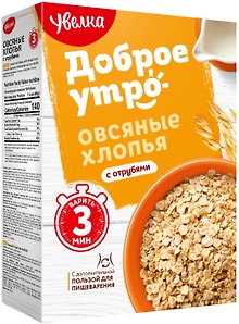 Изображение товара Хлопья Увелка овсяные с отрубями 400г