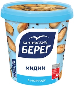 Изображение товара Мясо мидии Балтийский Берег в маринаде 390г