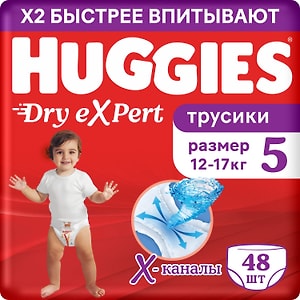 Изображение товара Подгузники трусики Huggies Dry Expert 5 размер XL 12-17кг 48шт