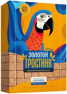 Изображение товара Сахар Золотой Тростник тростниковый нерафинированный в кубиках 400г