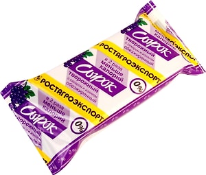 Изображение товара Сырок Ростагроэкспорт творожный с изюмом 0% 90г