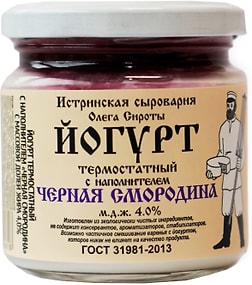 Изображение товара Йогурт Истринская Сыроварня Олега Сироты термостатный Черная смородина 4% 200г