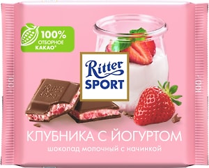 Изображение товара Шоколад Ritter Sport Молочный Клубника с йогуртом 100г