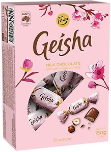 Изображение товара Конфеты Fazer Geisha из молочного шоколада с начинкой из ореховой нуги 150г