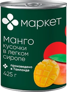 Изображение товара Манго Маркет Кусочки в легком сиропе 425мл