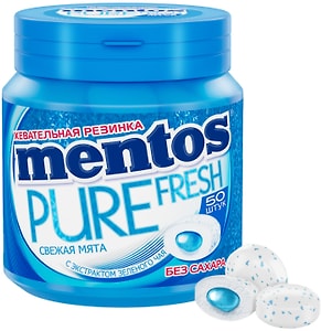 Изображение товара Жевательная резинка Mentos Pure Fresh Свежая мята 100г