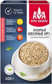 Изображение товара Хлопья Агро-Альянс овсяные №1 400г