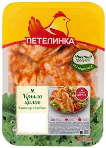 Изображение товара Крылышки Цыпленка-бройлера Петелинка в маринаде барбекю 1.6-1.9кг
