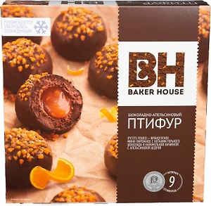 Изображение товара Пирожные Baker House Птифур с карамельно-апельсиновой начинкой 225г