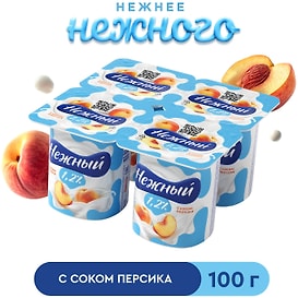 Изображение товара Продукт йогуртный Campina Нежный с соком персика 1.2% 4шт*100г