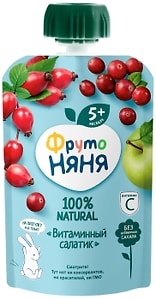 Изображение товара Пюре ФрутоНяня Витаминный салатик с 5 месяцев 90г