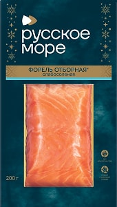 Изображение товара Форель Русское море слабосоленая филе-кусок 200г