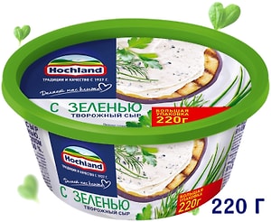 Изображение товара Сыр творожный Hochland с зеленью 60% 220г