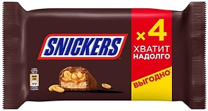 Изображение товара Шоколадный батончик Snickers Мультипак 4*40г