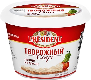Изображение товара Сыр творожный President Овощи на гриле 140г