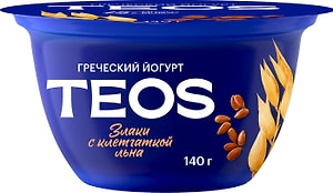 Изображение товара Йогурт Савушкин Греческий Teos Злаки с клетчаткой льна 2% 140г
