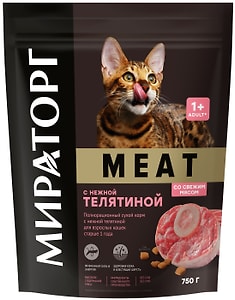 Изображение товара Сухой корм для кошек Мираторг Meat с нежной телятиной 750г