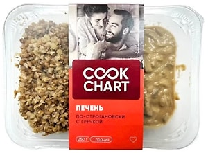 Изображение товара Печень Cook Chart По-Строгановски с гречкой отварной 250г