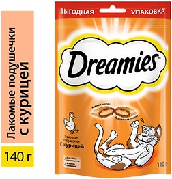 Изображение товара Лакомство для кошек Dreamies подушечки с курицей 140г