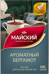Изображение товара Чай черный Майский Ароматный бергамот 100г