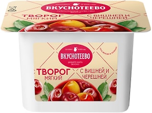 Изображение товара Творог мягкий Вкуснотеево Вишня-Черешня 5% 120г