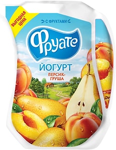 Изображение товара Йогурт питьевой Фруате Персик-груша 1.5% 950г