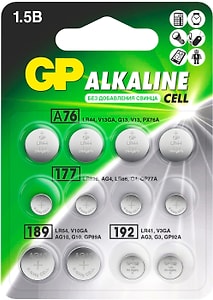 Изображение товара Набор батареек GP Alkaline cell LR44/LR626/LR54/LR41 12шт