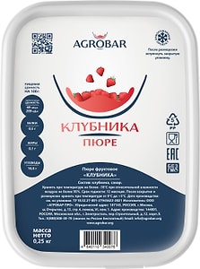 Изображение товара Пюре фруктовое Agrobar Клубника 250г