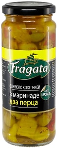 Изображение товара Оливки Fragata в маринаде Два перца 340г