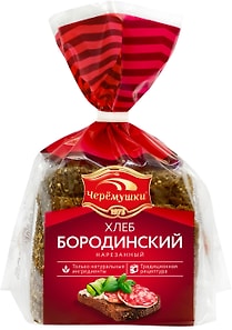 Изображение товара Хлеб Черемушки Бородинский нарезанный 390г
