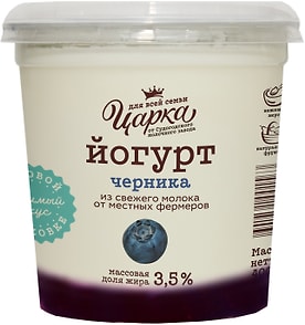 Изображение товара Йогурт ЦарКа Черника 3.5% 400г