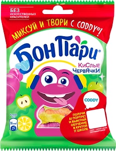 Изображение товара Мармелад Бон Пари жевательный Кислые червячки 75г