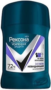 Изображение товара Антиперспирант-карандаш Рексона Men Ультраневидимый 72ч защиты 50мл