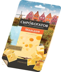 Изображение товара Сыр Сыробогатов Маасдам полутвердый 45% 125г