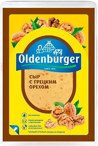Изображение товара Сыр полутвердый Oldenburger с грецким орехом нарезка 45% 125г