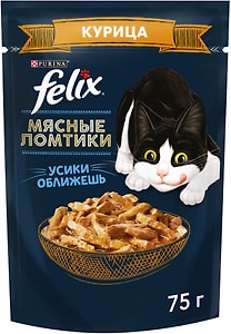 Изображение товара Влажный корм для кошек Felix Мясные ломтики с курицей в соусе 75г