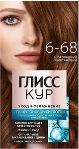 Изображение товара Краска для волос Глисс Кур Уход & Увлажнение 6-68 Шоколадный каштановый 135мл